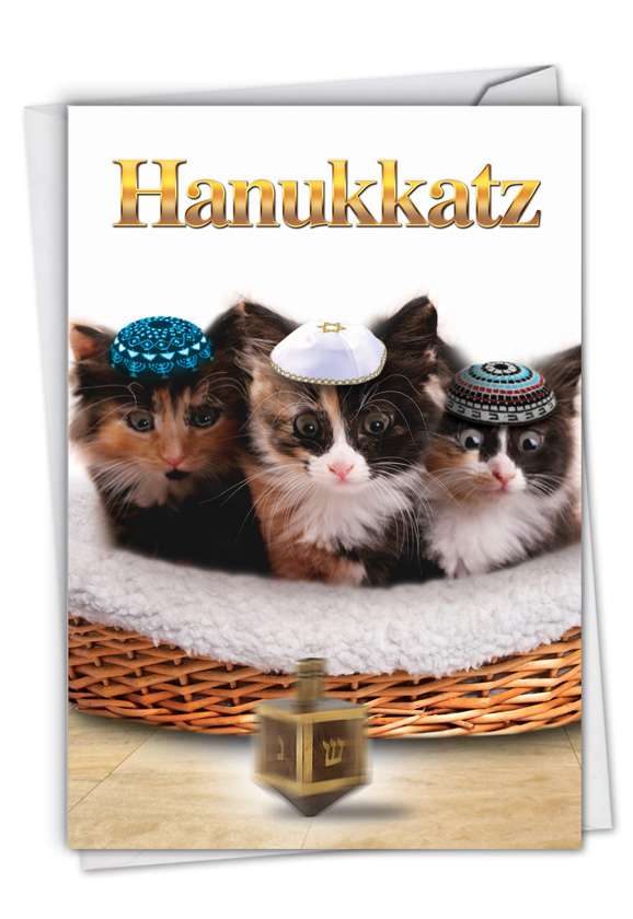 Humorous Hanukkah Printed Greeting Card from NobleWorksCards.com - Hanukkatz