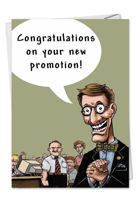 Funny Congratulations Printed Greeting Card by Erik Hilliker from NobleWorksCards.com - Promotion Ass Kiss