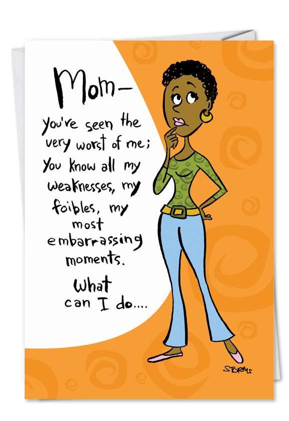 Humorous Mother's Day Paper Card by Patricia Storms from NobleWorksCards.com - Keep Mouth Shut