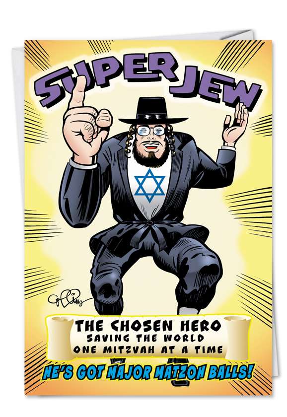 Super Jew Funny Birthday Card Collins