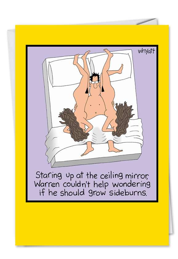 Humorous Blank Printed Card by Tim Whyatt from NobleWorksCards.com - Grow Sideburns