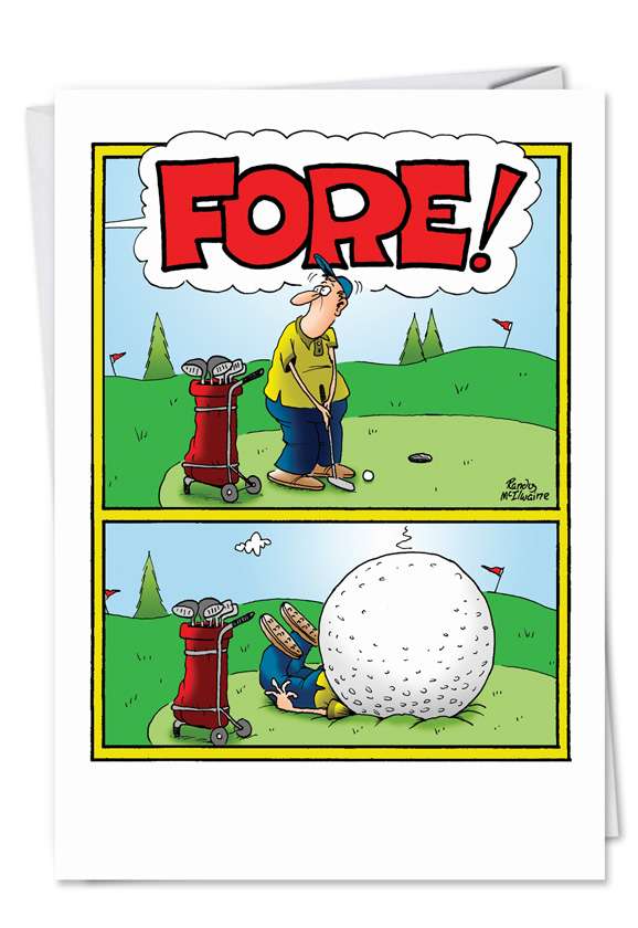 Fore Golf Naughty Funny Card Mcilwaine