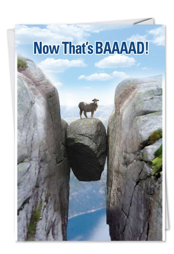 Baaaad Luck Bd Mountain Goat Picture Birthday Card