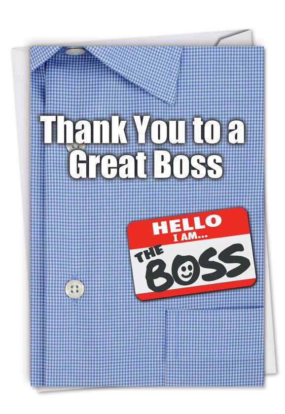 Hilarious Thank You Paper Card from NobleWorksCards.com - Thank You to a Great Boss