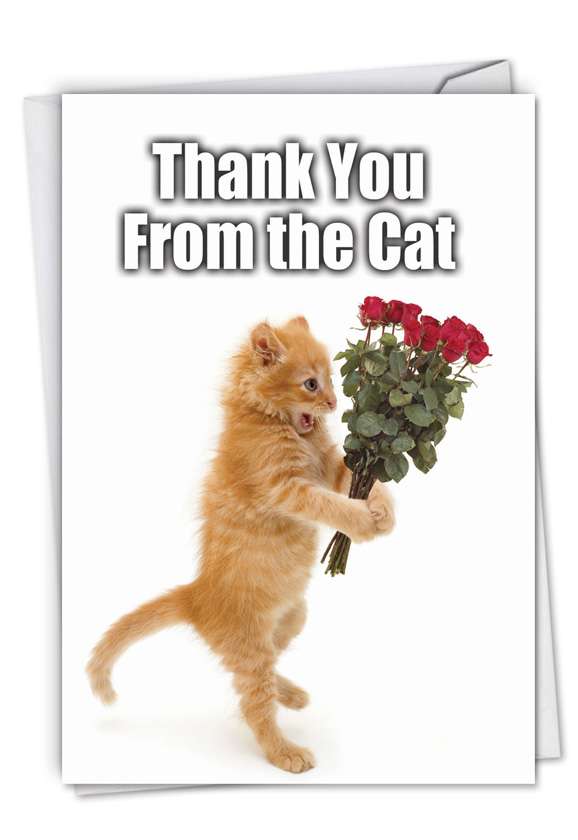 Thank You From The Cat Petigreet Greeting Card