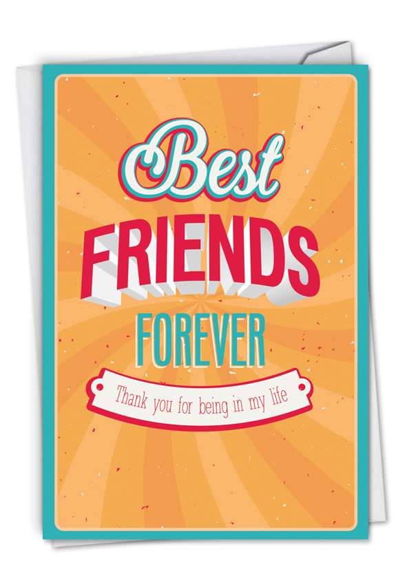 Best Friends Forever Thank You Red Rocket Funny Paper Card