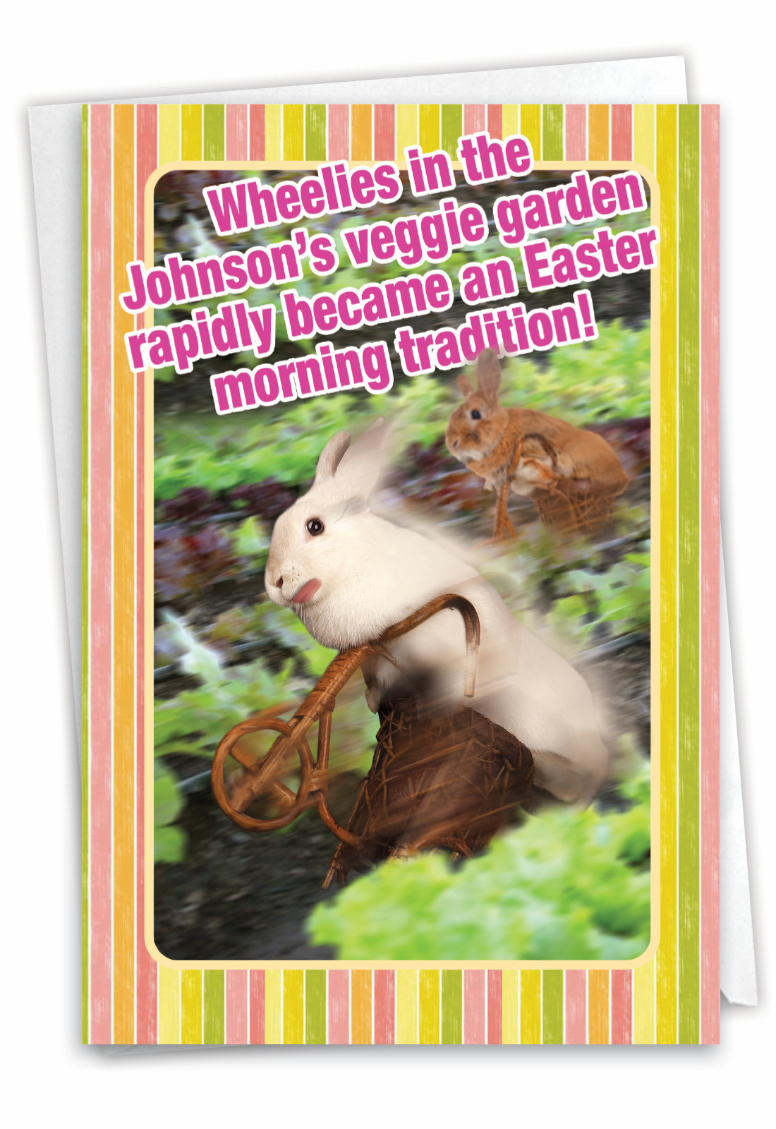 Wheelies In The Garden Funny Easter Greeting Card