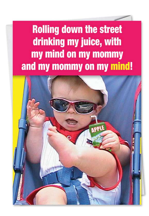 Funny Mother's Day Paper Greeting Card from NobleWorksCards.com - Mommy On My Mind