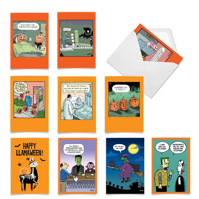 Hilarious Halloween Printed Greeting Card By Assorted Artists From NobleWorksCards.com - Tricks and Treats