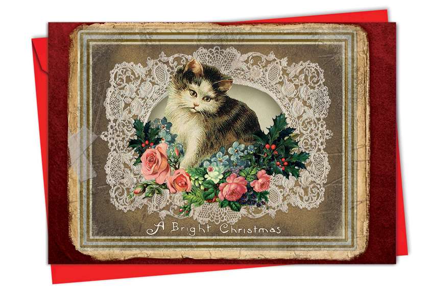 Stylish Christmas Paper Card by Veronique Duhamel from NobleWorksCards.com - Lacy Holidays