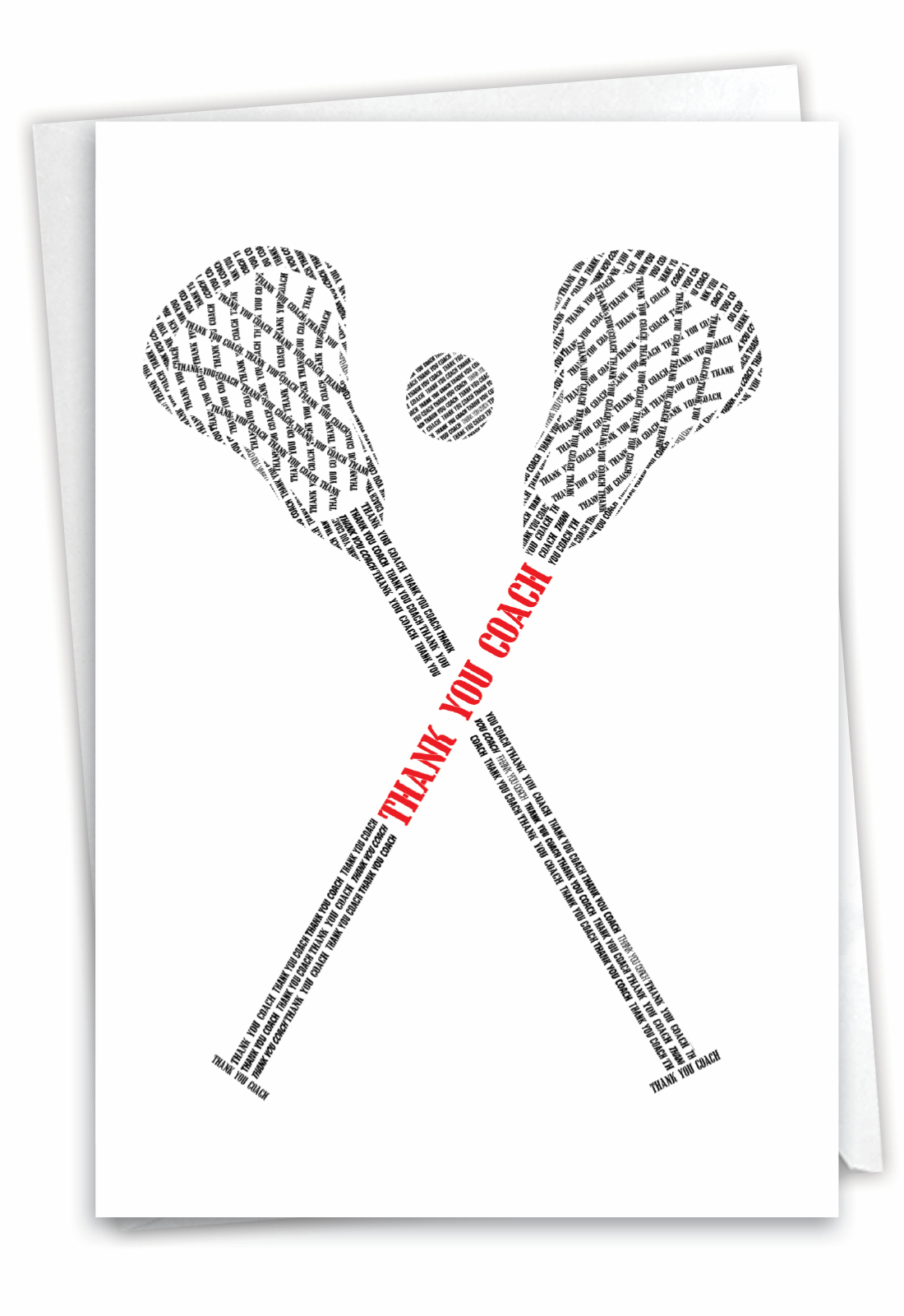 Lacrosse Coach: Artistic Thank You Paper Greeting Card