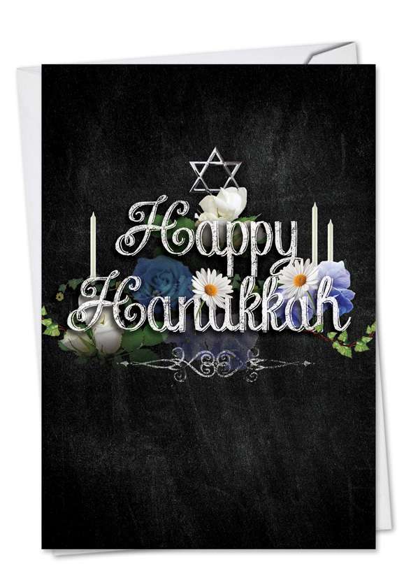 Creative Hanukkah Printed Card from NobleWorksCards.com - Chalk And Roses