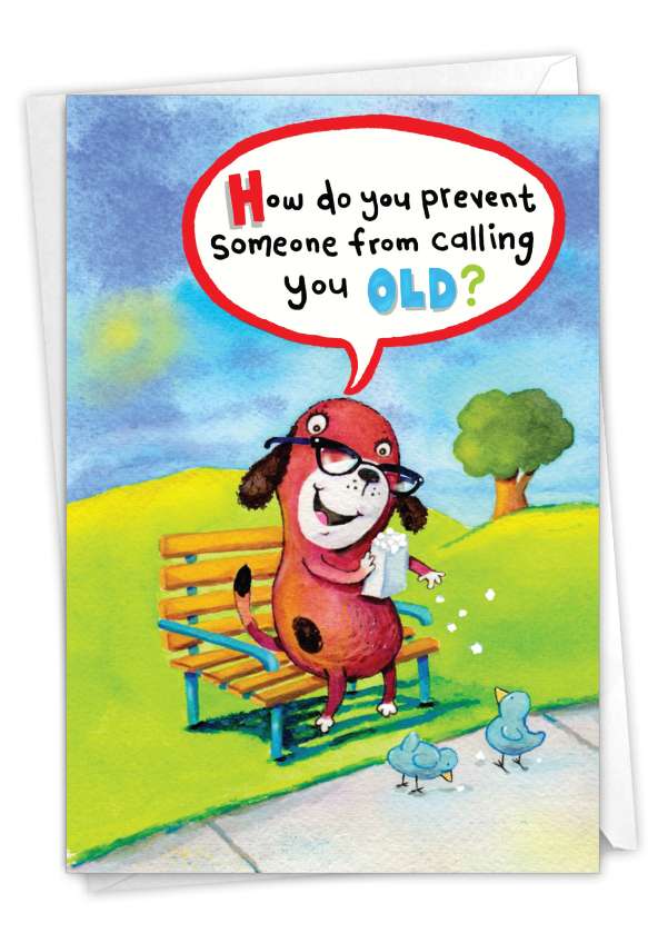 Hilarious Birthday Printed Greeting Card By Scott Nelson From NobleWorksCards.com - Hearing Aid