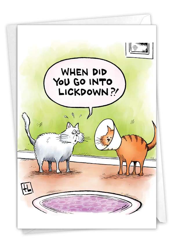 Humorous Birthday Paper Greeting Card By Tony Lopes From NobleWorksCards.com - Lickdown
