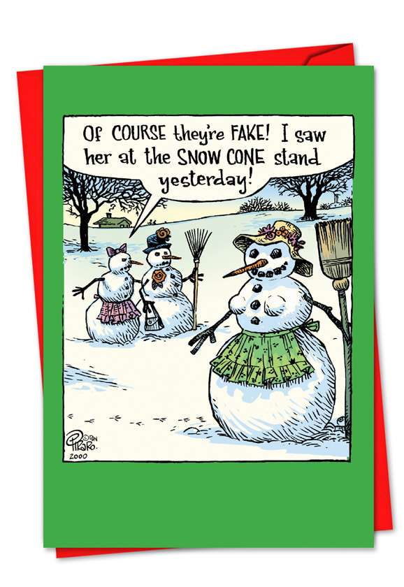 Snowman Fake Boobs Cartoons Christmas Paper Card Bizarro By Dan Piraro