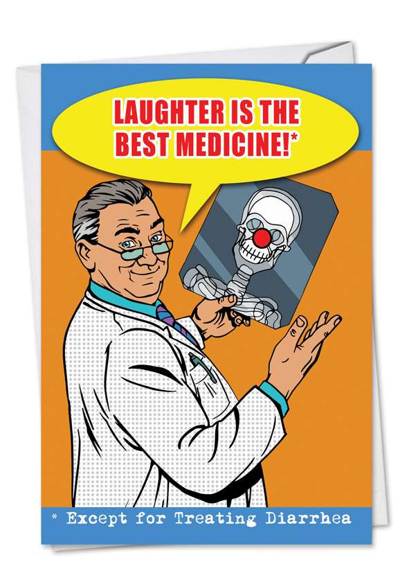 Laughter Is Best Medicine Picture Get Well Paper Card