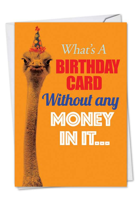 No Money Card Red Rocket Birthday Paper Card