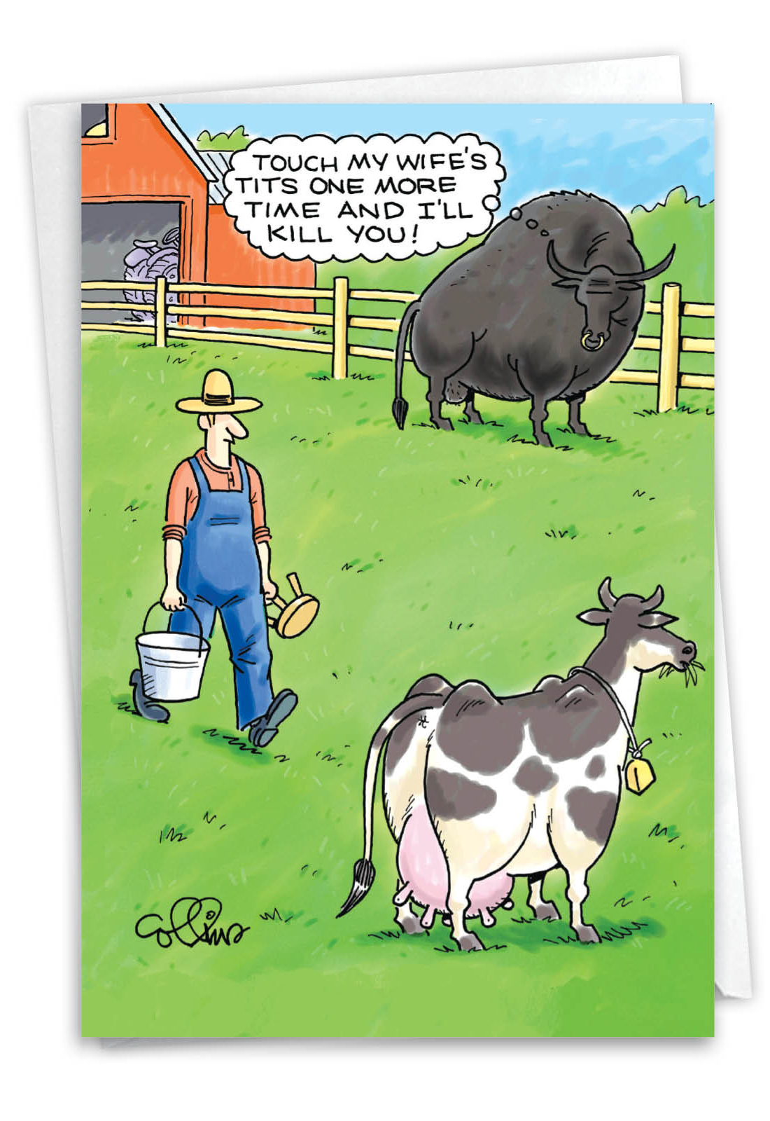 Jealous Bull Cartoons Birthday Greeting Card Daniel Collins