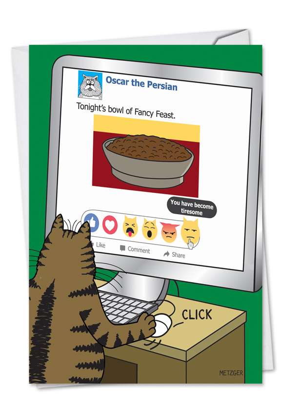 Funny Birthday Greeting Card by Scott Metzger from NobleWorksCards.com - Cat Emojis
