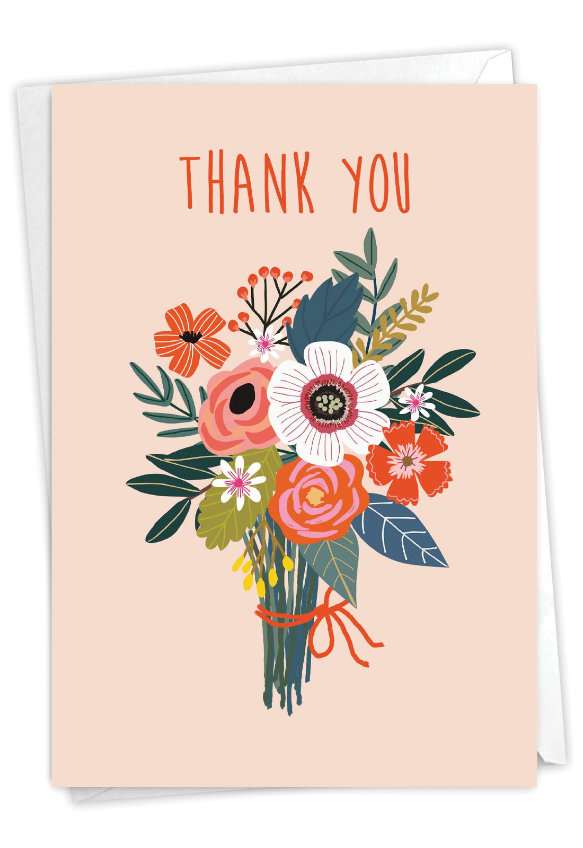 Bouquets of Thanks: Artistic Thank You Printed Card