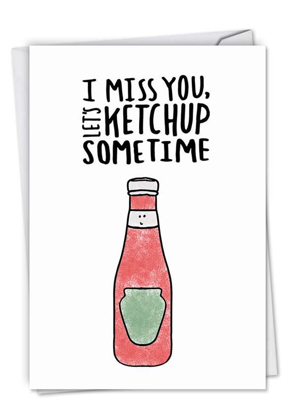 Stylish Miss You Printed Card by Leeann Walker from NobleWorksCards.com - Fun Puns
