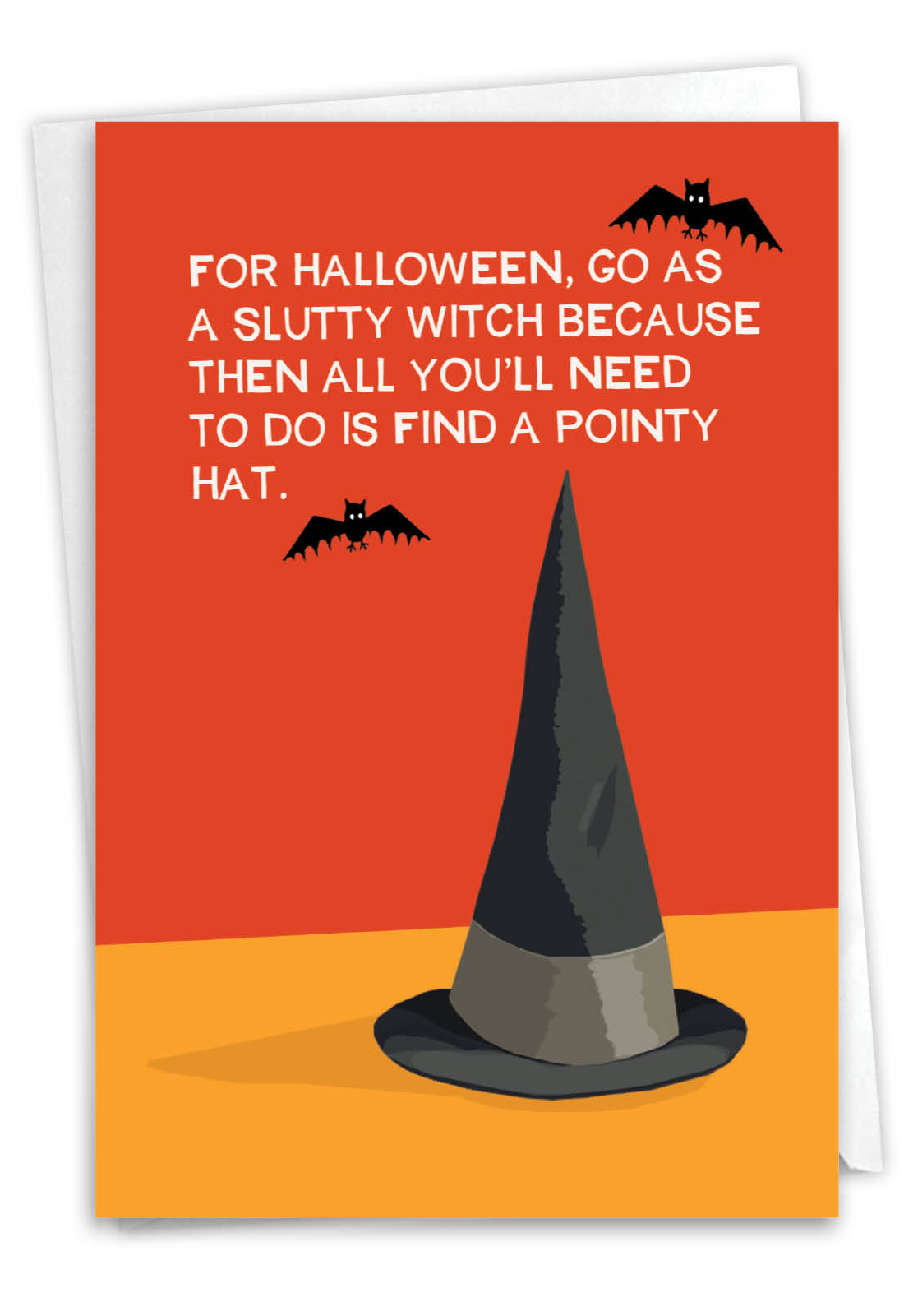 Pointy Hat Hilarious Halloween Printed Card