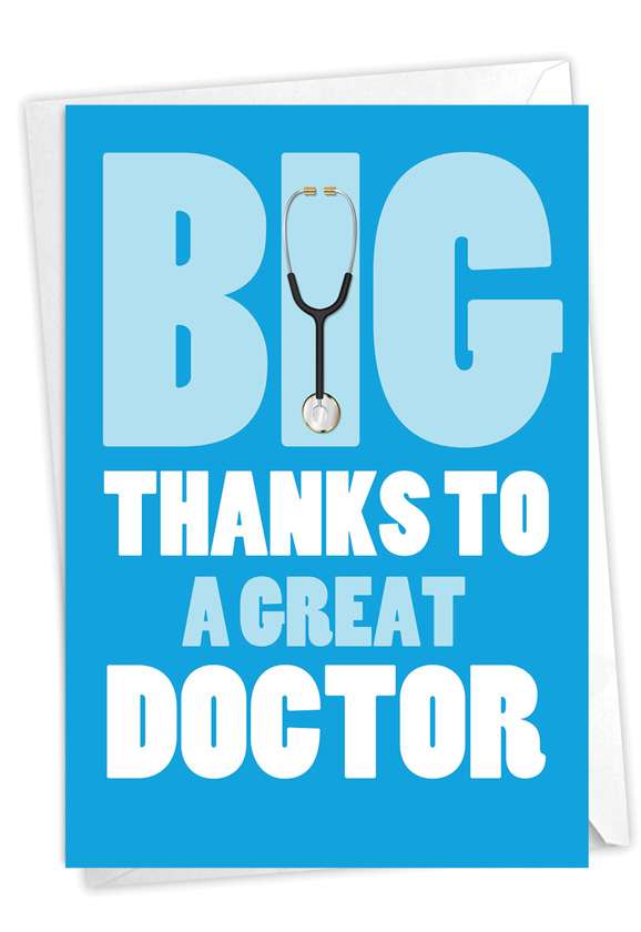 Humorous Thank You Paper Card From NobleWorksCards.com - Great Doctor