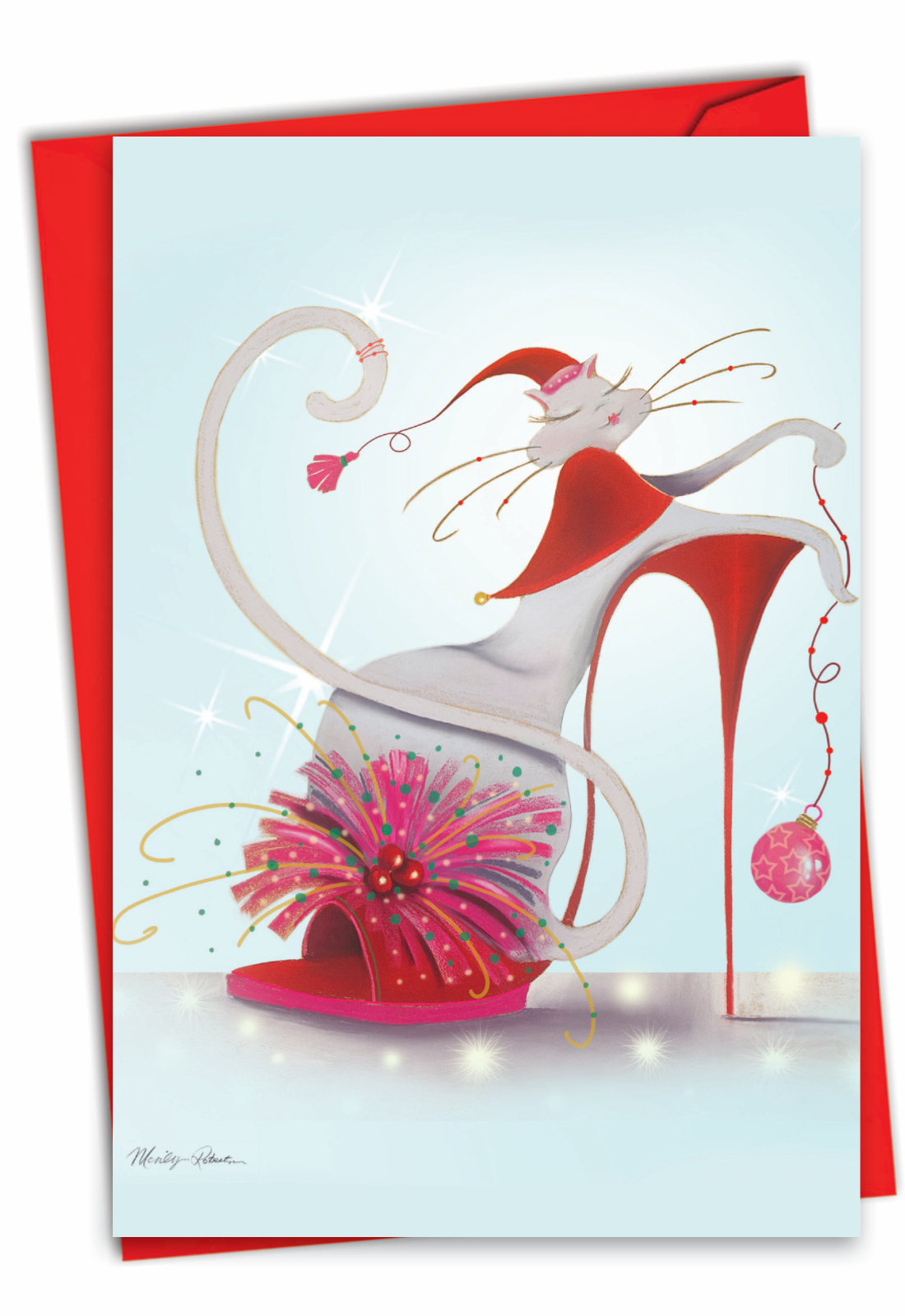 Catitude Festive Felines: Stylish Christmas Paper Card