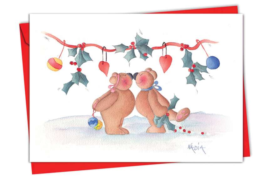 Stylish Christmas Greeting Card by Happy Garden Design from NobleWorksCards.com - Snow Buddies
