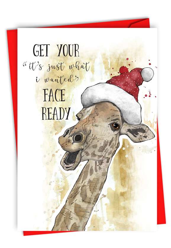 Holiday Fake Face Funny Merry Christmas Card