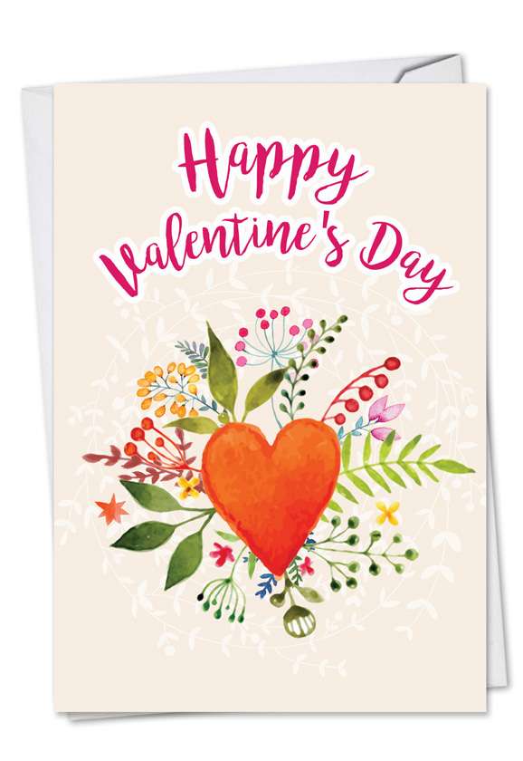 Stylish Valentine's Day Greeting Card from NobleWorksCards.com - Watercolor