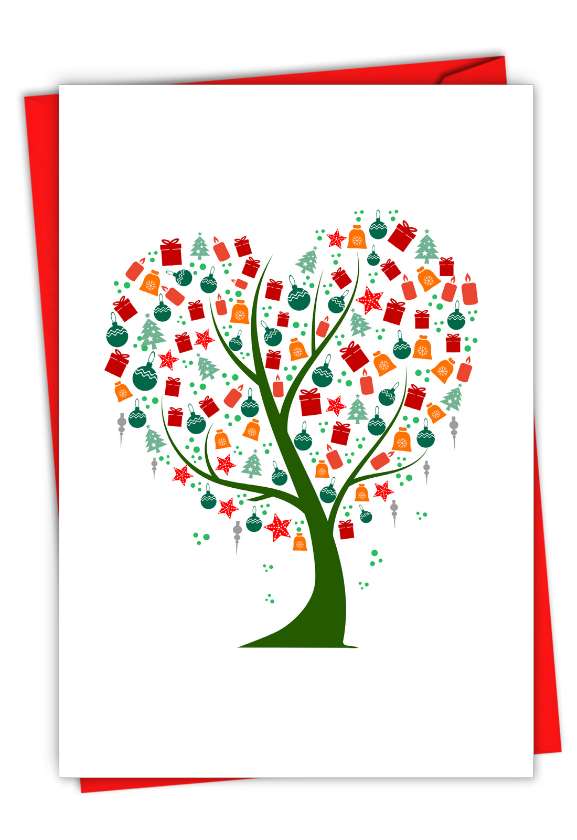 Stylish Merry Christmas Printed Card From NobleWorksCards.com - Gifted Trees
