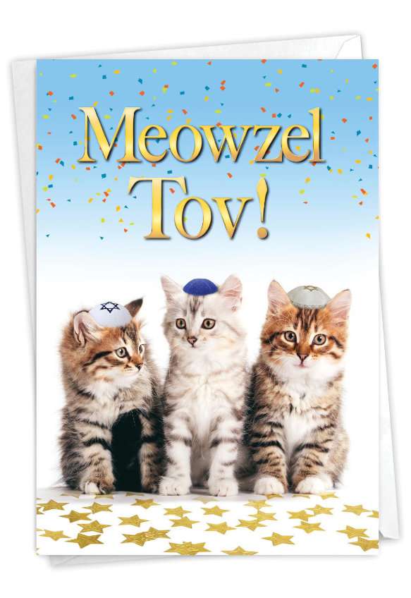 Funny Bar Mitzvah Card From NobleWorksCards.com - Meowzel Tov
