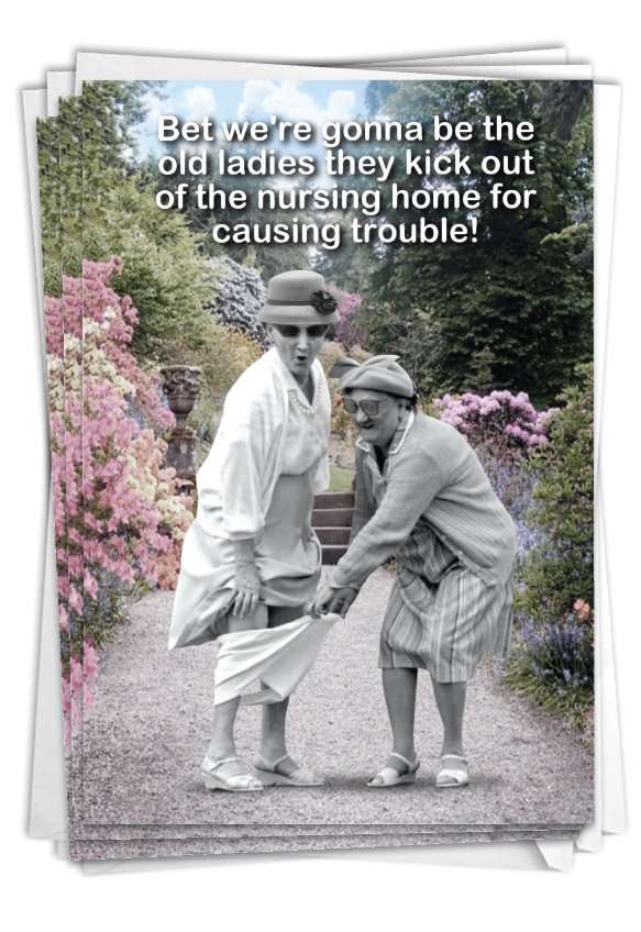 Hilarious Birthday Greeting Card From NobleWorksCards.com - Old Troublemakers