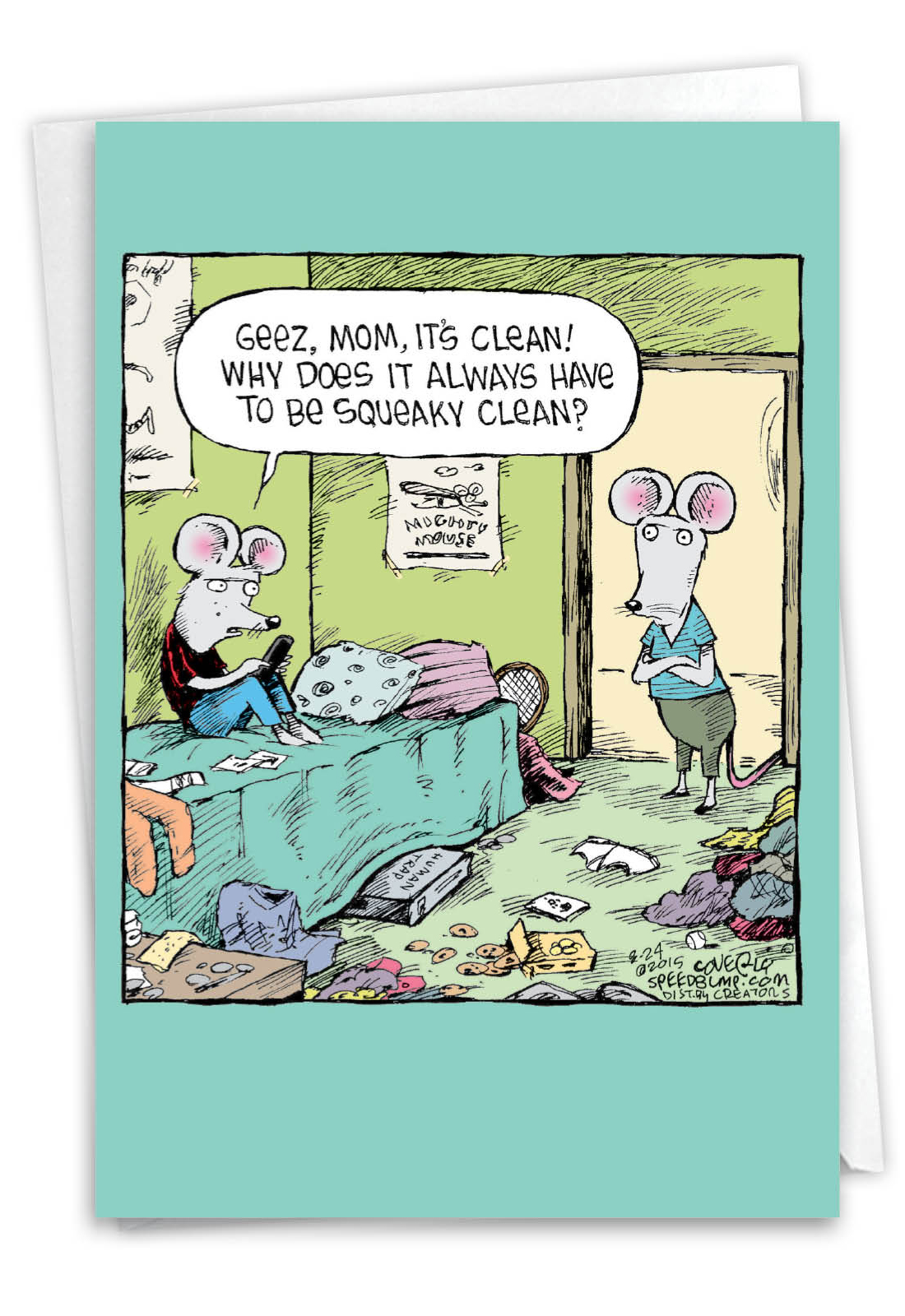 Squeaky Clean Mice Funny Mother's Day Card