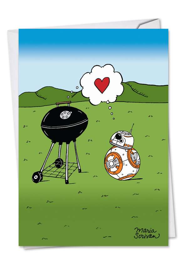 Hysterical Valentine's Day Greeting Card by Maria Scrivan from NobleWorksCards.com - BBQ Love