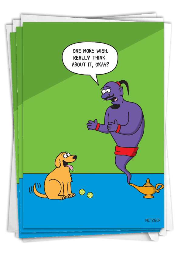 Humorous Birthday Paper Card By Scott Metzger From NobleWorksCards.com - Dog Wishes