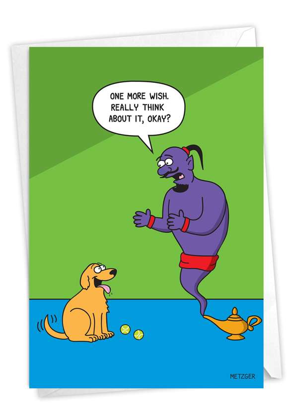 Funny Birthday Paper Greeting Card By Scott Metzger From NobleWorksCards.com - Dog Wishes