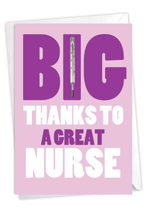 Hysterical Thank You Printed Card From NobleWorksCards.com - Great Nurse