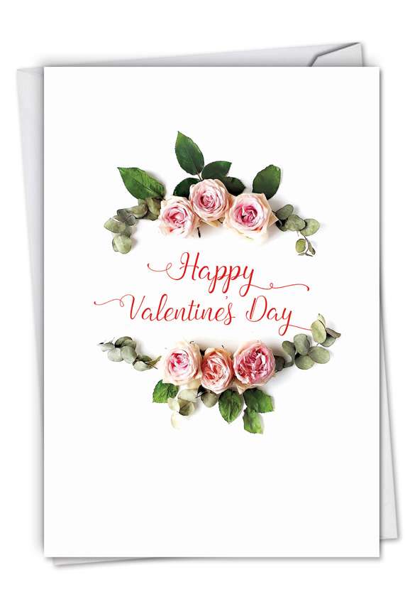 Elegant Flowers: Stylish Valentine's Day Paper Card