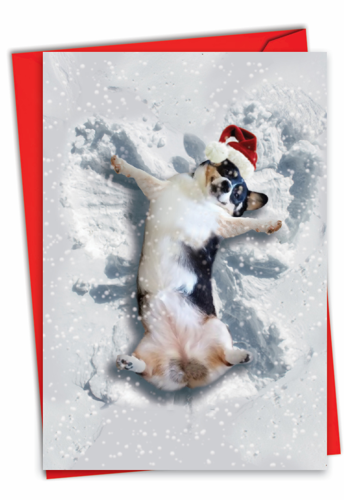 Critter Snow Angels Dog Stylish Merry Christmas Paper Card