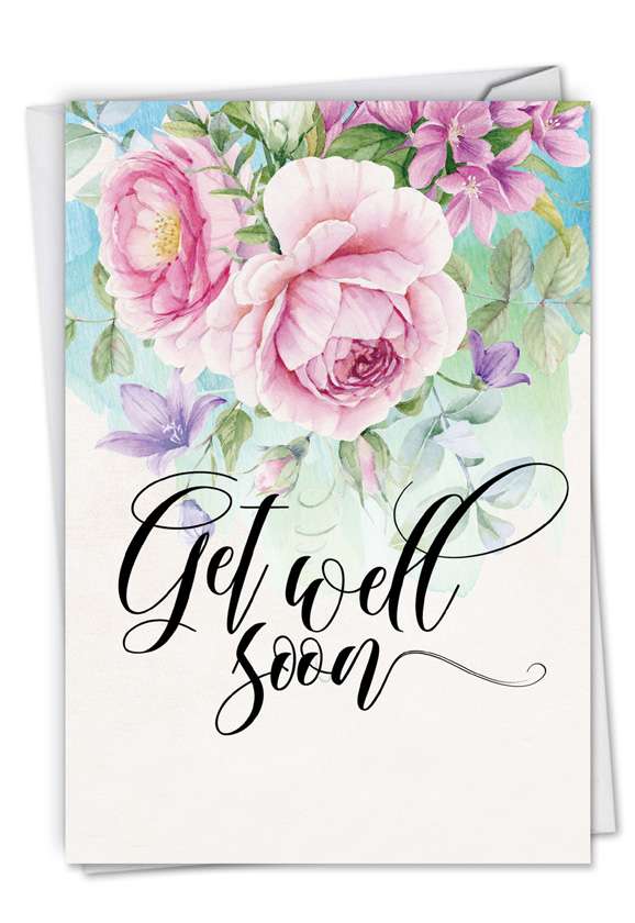 Stylish Get Well Greeting Card by Batya Sagy from NobleWorksCards.com - Get Well Florals