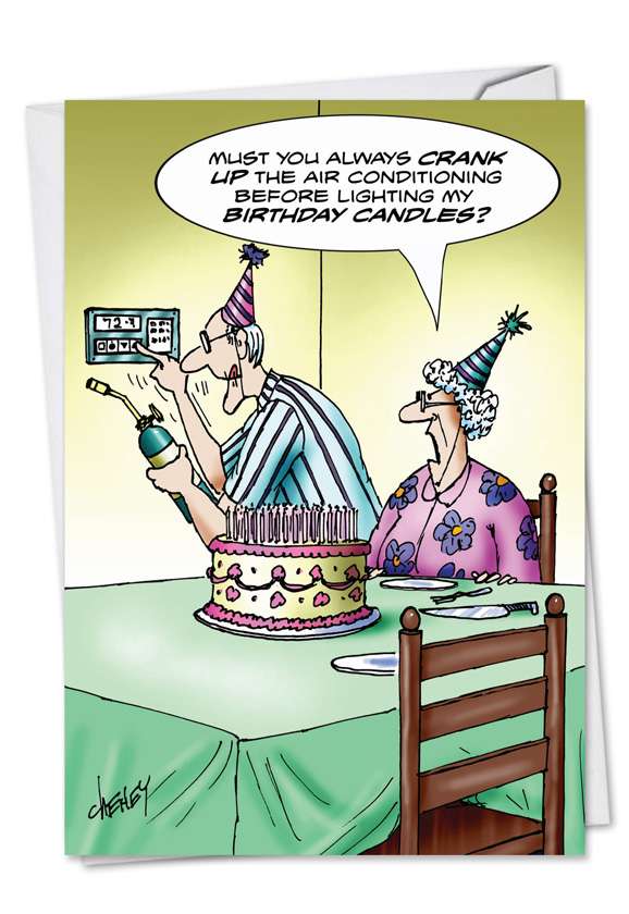 Hot Candles Cartoons Birthday Greeting Card Tom Cheney