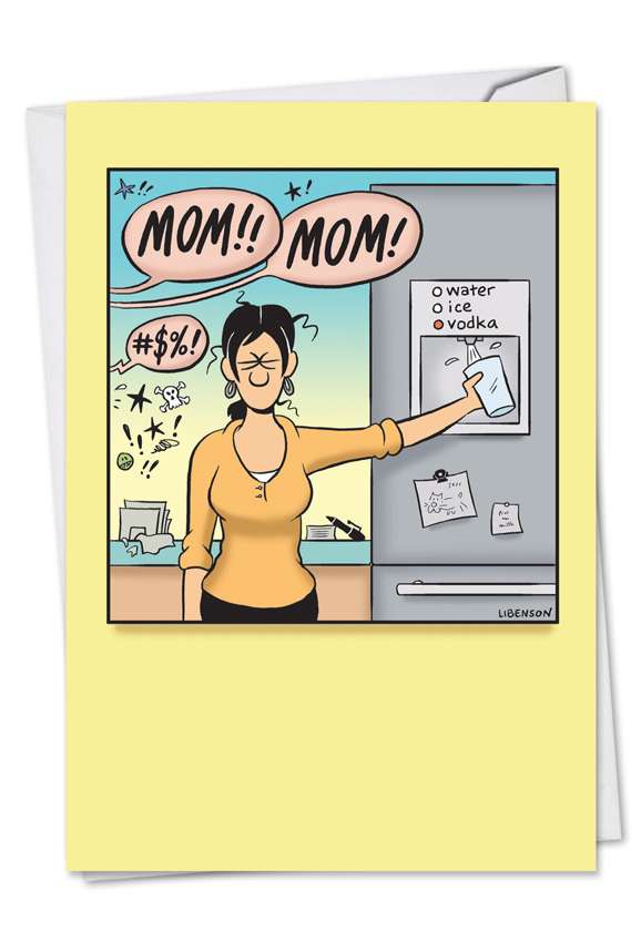 Hilarious Birthday Mother Paper Card by Terri Libenson from NobleWorksCards.com - Vodka Mom