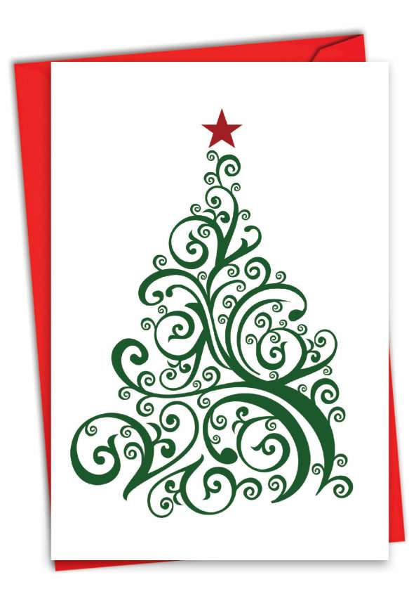 Stylish Christmas Thank You Paper Greeting Card from NobleWorksCards.com - Just Fir You