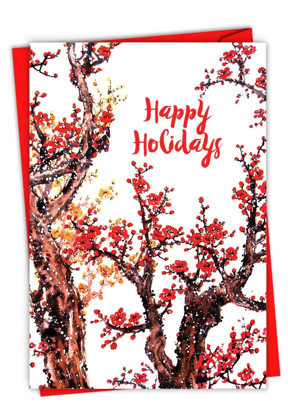 Beautiful Merry Christmas Card From NobleWorksCards.com - Cheers and Cherries