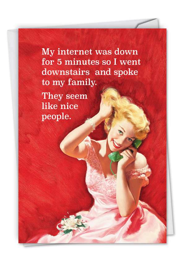 Funny Retro Vintage Style Birthday Card For Any Birthday or Relative Humour