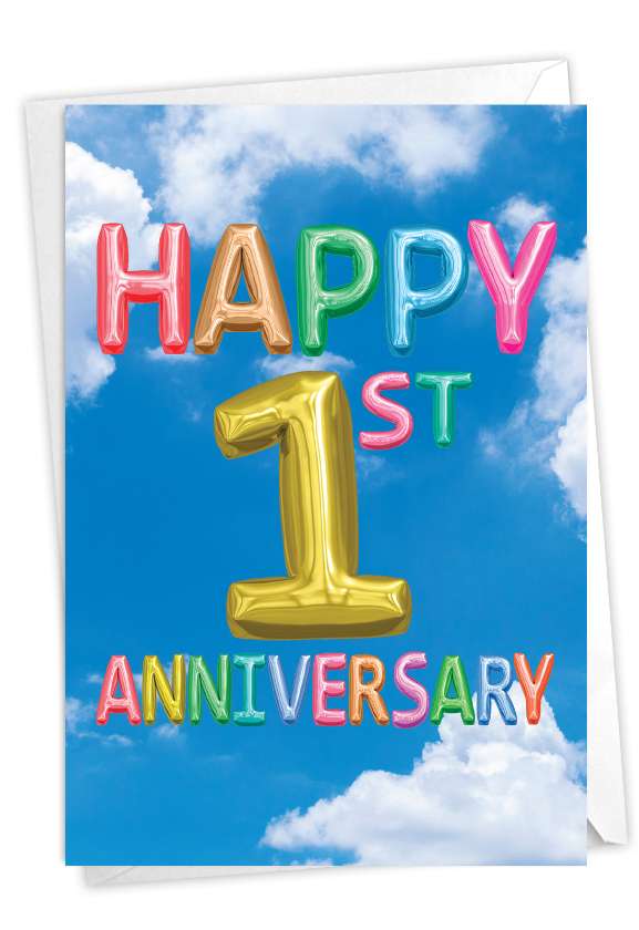 Creative Milestone Anniversary Greeting Card From NobleWorksCards.com - Inflated Messages - 1