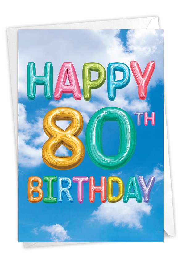 Inflated Messages 80 Stylish Milestone Birthday Card