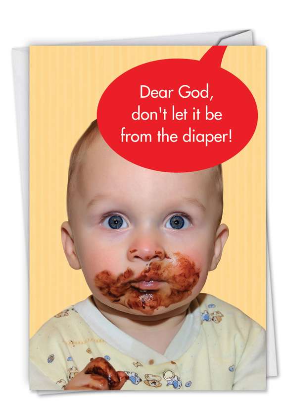Funny Birthday Paper Greeting Card from NobleWorksCards.com - Not From The Diaper